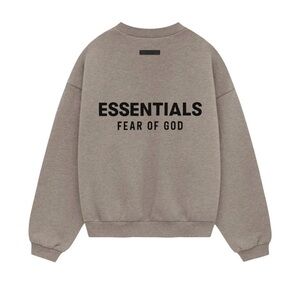 Kids Fear of God Essentials Crewneck Sweater in Heather Grey'